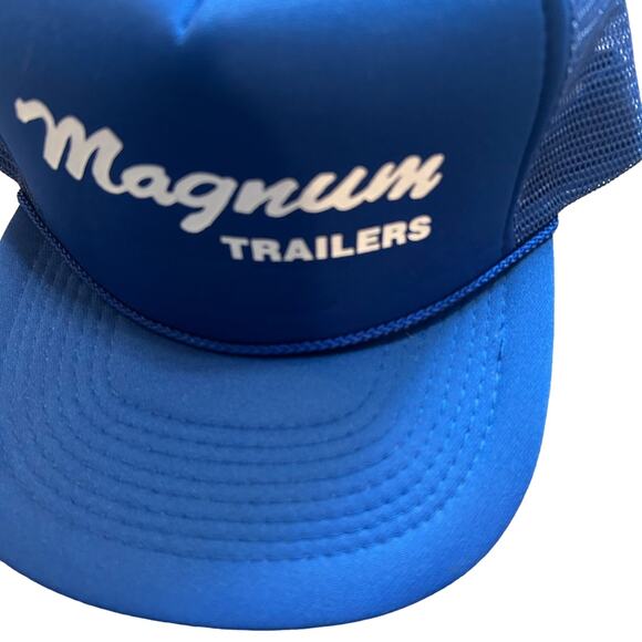 VTG Trucker Hat- baseball hat, blue mesh back. magnum Trailers, Y2K hat - Picture 2 of 6